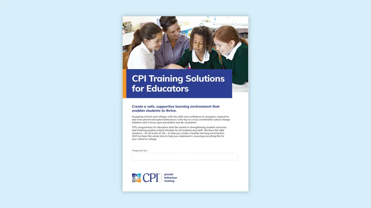 Cover of CPI Education training programmes brochure