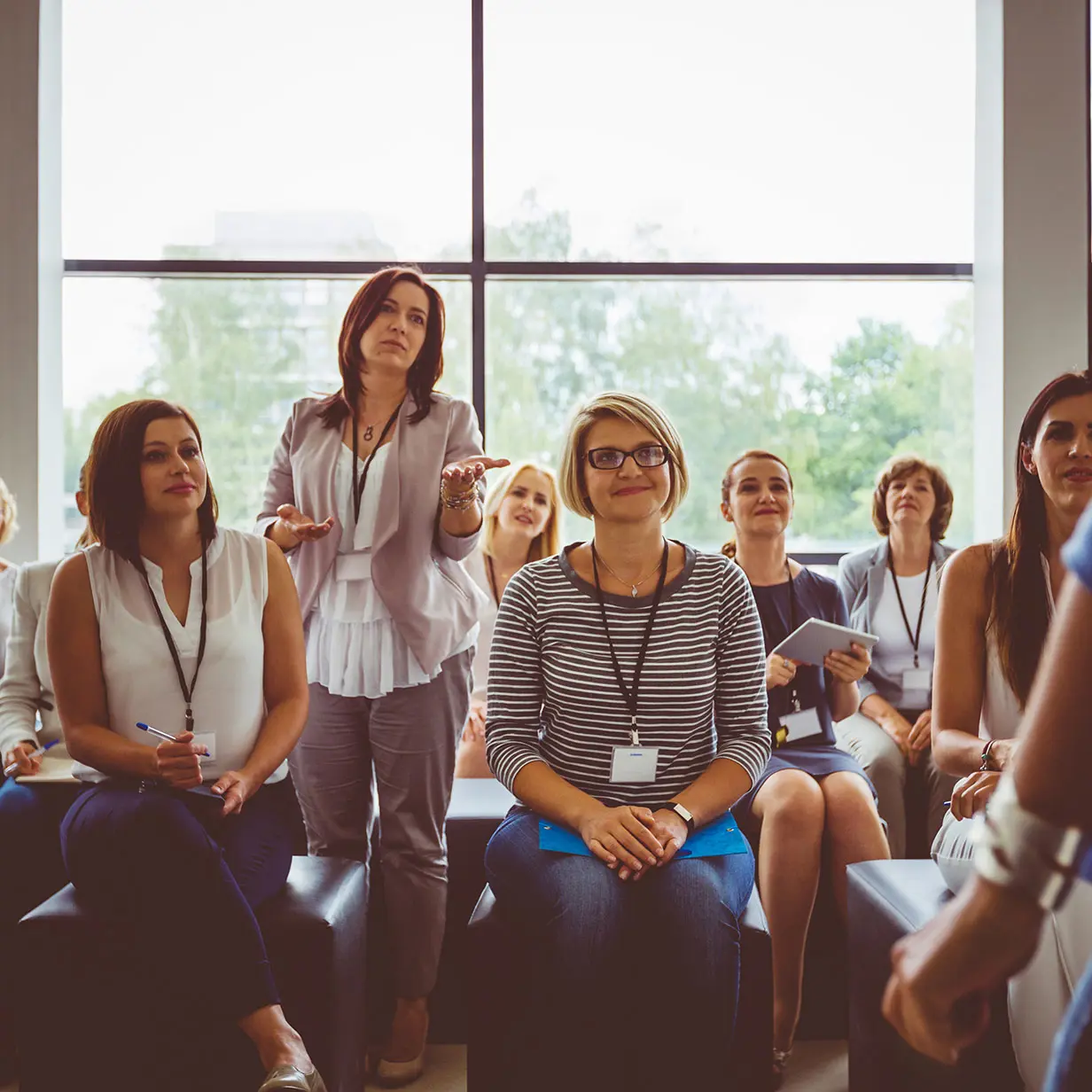 Education professionals discussing a situation.